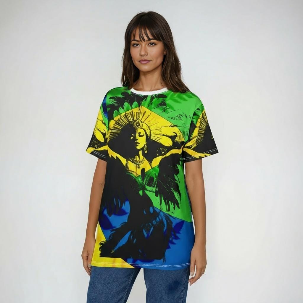 Carnaval dancer green tee worn