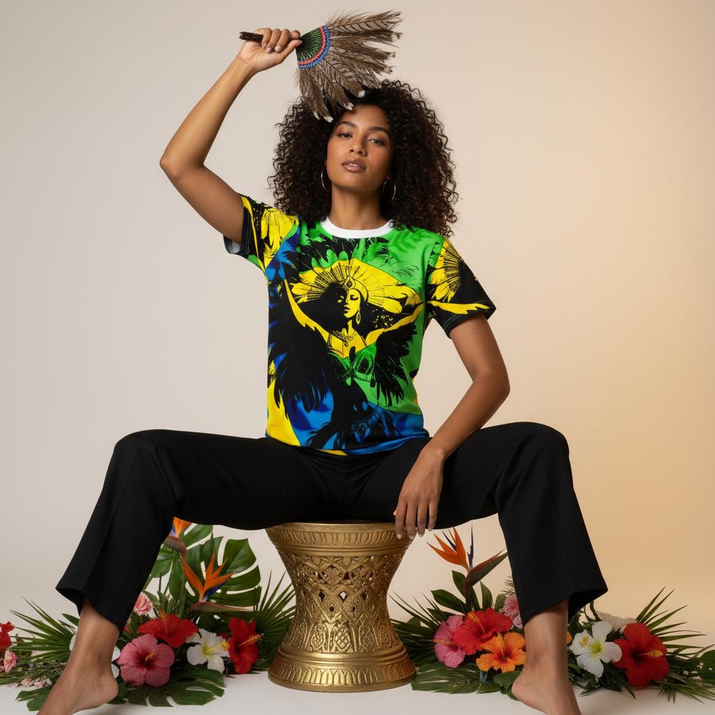 Carnaval dancer green tee styled