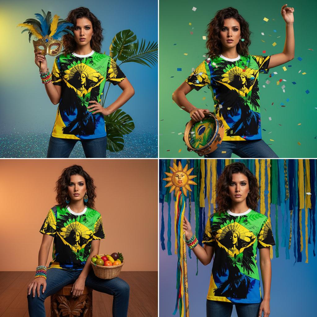 Carnaval dancer green tee flat