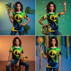 Carnaval dancer green tee flat