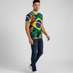Brazil Flag Floral tee lifestyle