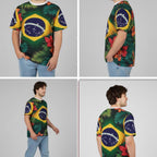 Brazil Flag Floral tee detail