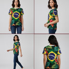 Brazil Flag Floral tee styled