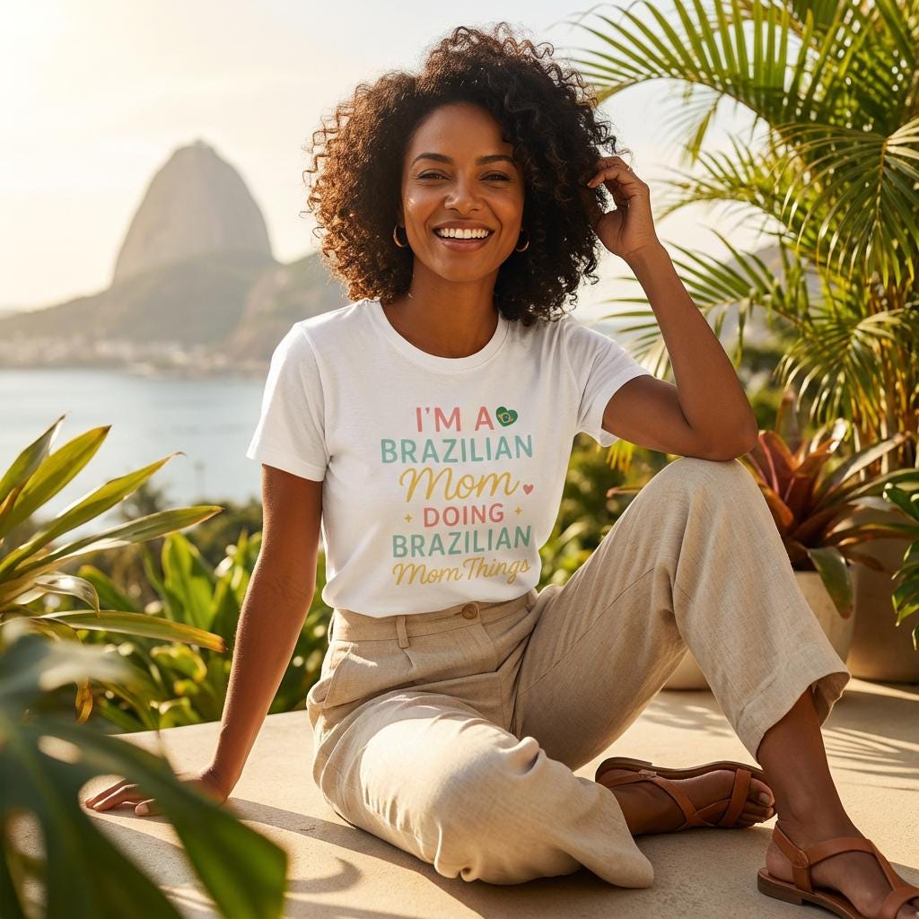 Brazilian Mom tee detail