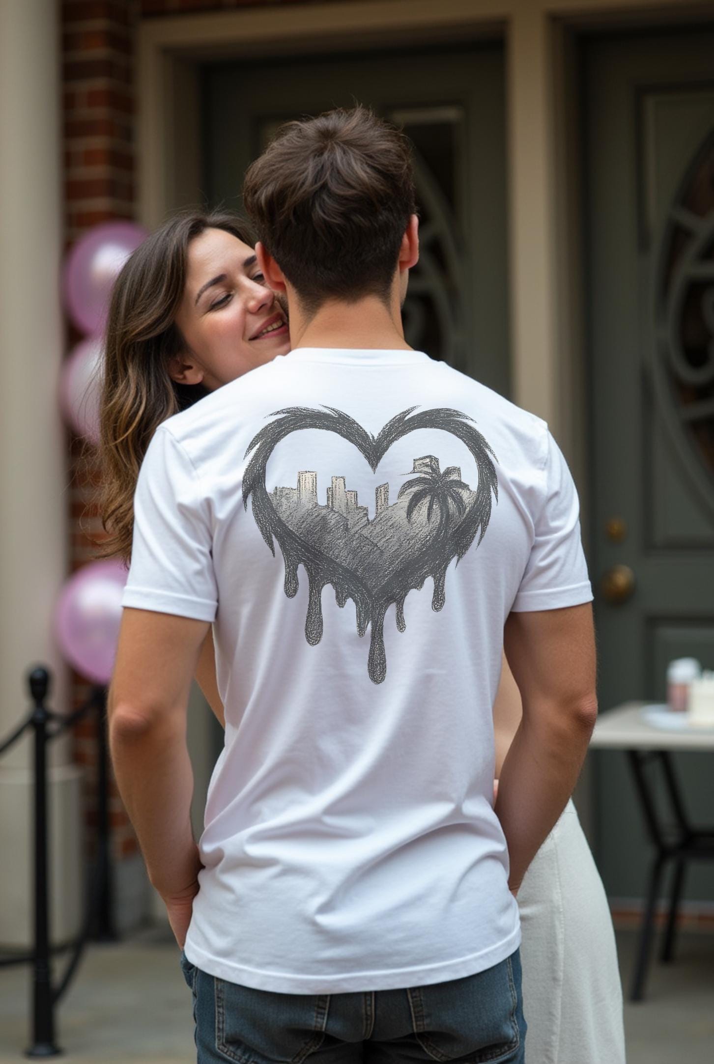 Dripping Heart Skyline tee flat