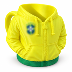 Yellow and green hoodie can holder on a white background with the chest emblem blurred
