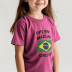 Cute Now My Brazilian Comes Out Infant Tee | Brazil Flag Baby Shirt